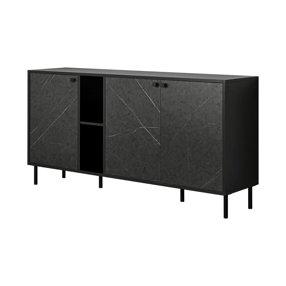 ตู้เก็บของ PROCRAFT รุ่น KAIN โมเดล C10 ขนาด 160*40*85 CM สีดำและลายหินดำ